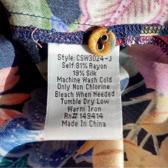 NEW Johnny Was Neon Jungle Mix Easy Patchwork Button Tunic Dress Silk Size L - Picture 15 of 16